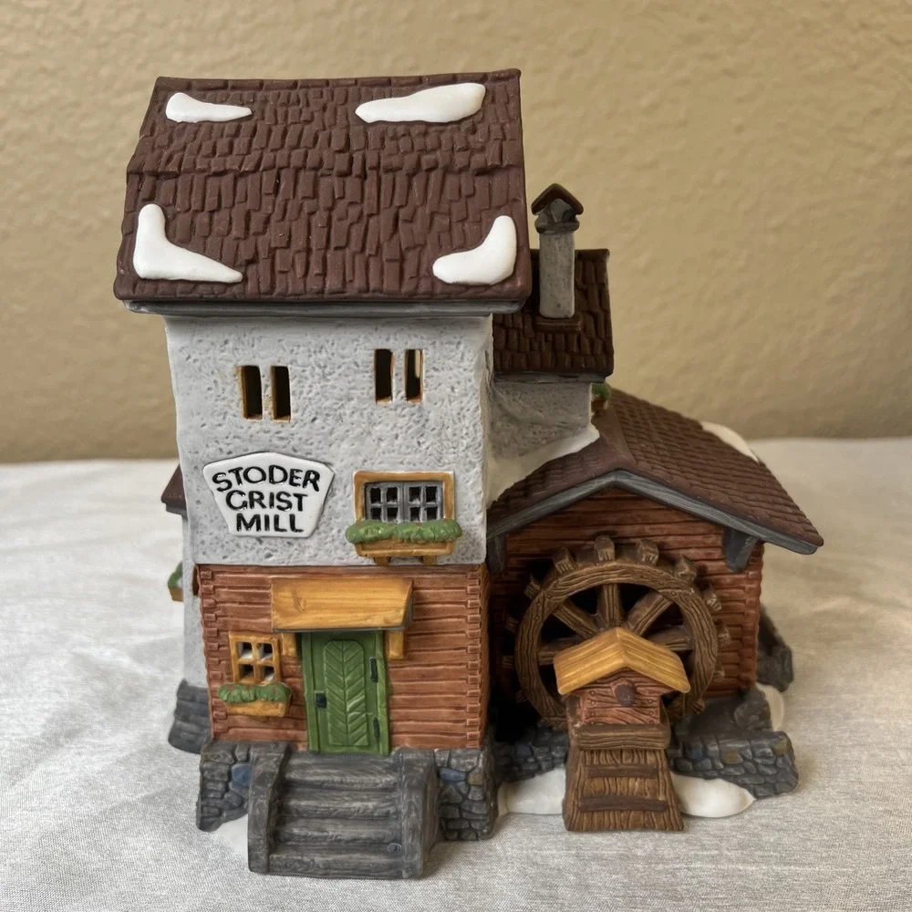 Vtg 1988 Dept 56 Alpine Village Series Stoder Grist Mill #5953 Heritage Village